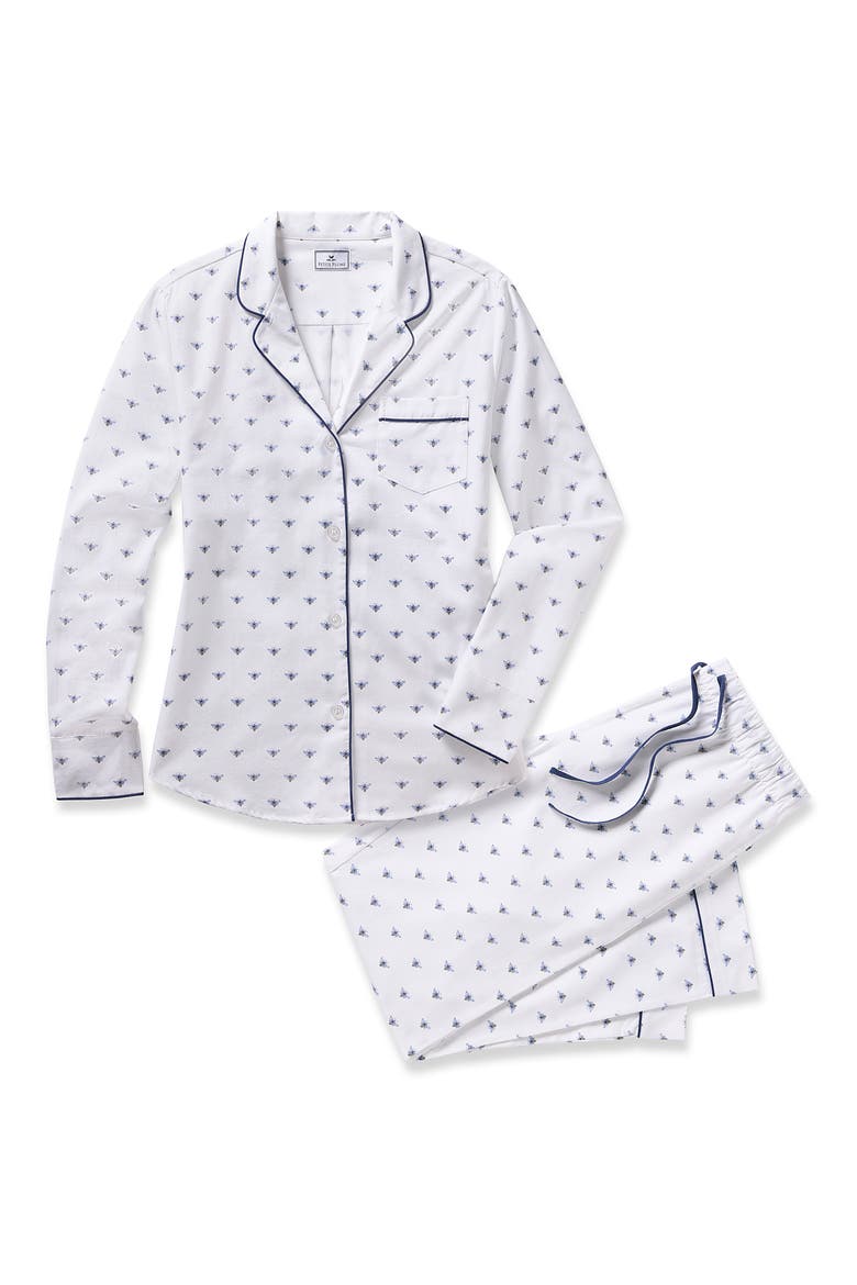 Buzzin' Cotton Twill Pajamas, Alternate, color, WHITE
