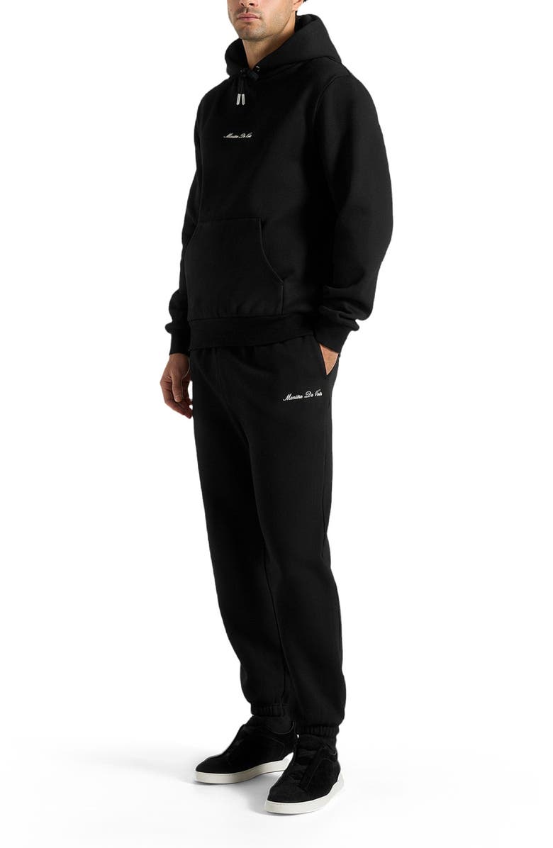 Manière De Voir Signature Regular Fit Cuffed Sweatpants, Main, color, Black