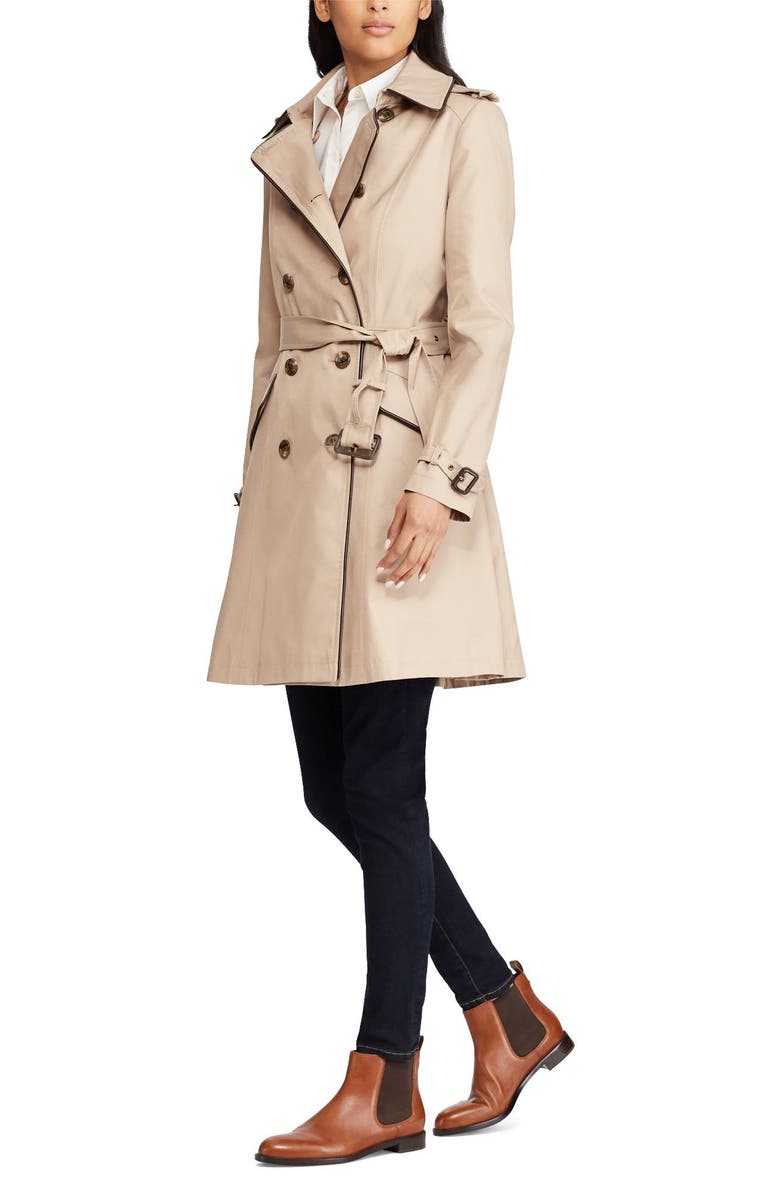 Lauren Ralph Lauren Double Breasted Short Trench Coat, Alternate, color, 