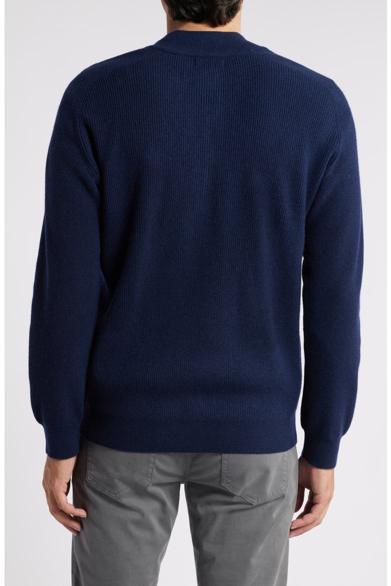Ruxton Merino Wool & Cashmere Mock Neck Sweater, Alternate, color, NAVY
