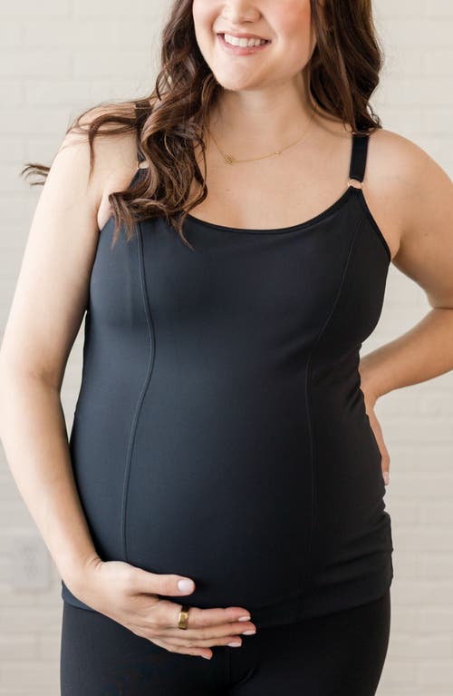 Davin & Adley Busty Size Amelia Maternity, Nursing And Pumping Tank Top In Blue