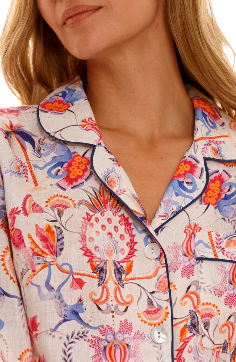 The Lazy Poet Vera Wild Rafiki Linen Short Pajamas, Alternate, color, 