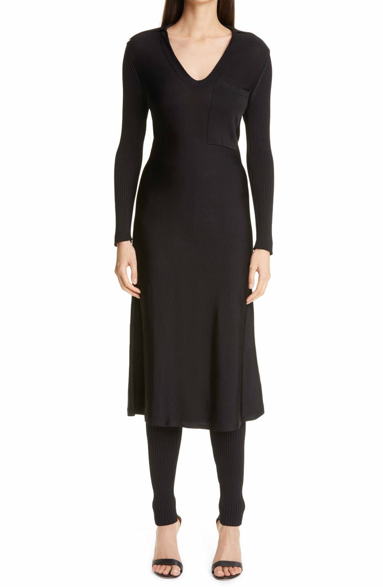 St. John Collection Long Sleeve Knit Shirtdress, Main, color, 