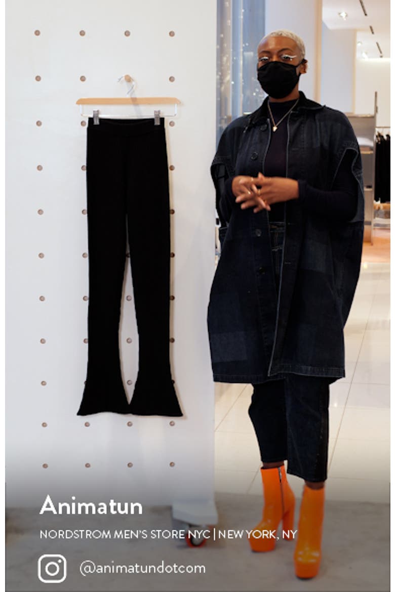 Alban Rib Stretch Merino Wool Flare Sweater Leggings video