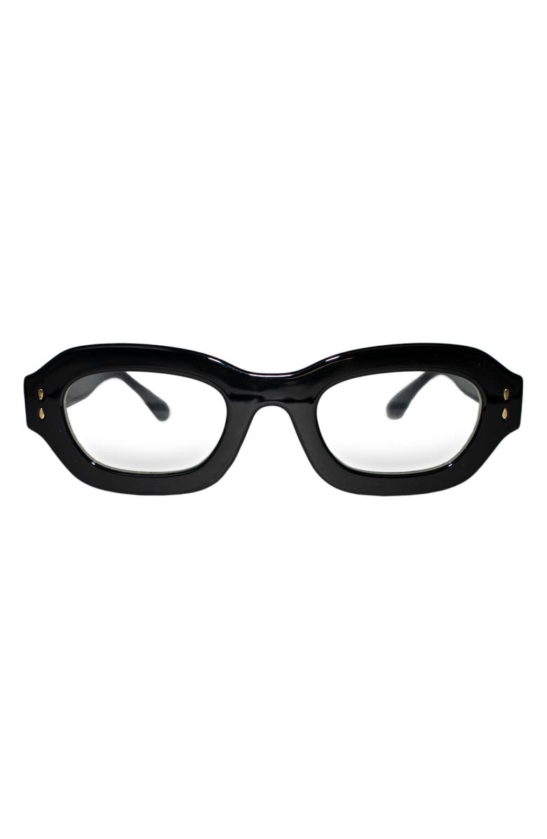 Fifth & Ninth Oslo 48mm Oval Blue Light Blocking Glasses, Main, color, Black/ Clear