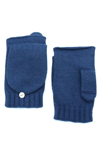 Portolano Flip Top Fingerless Gloves In Blue