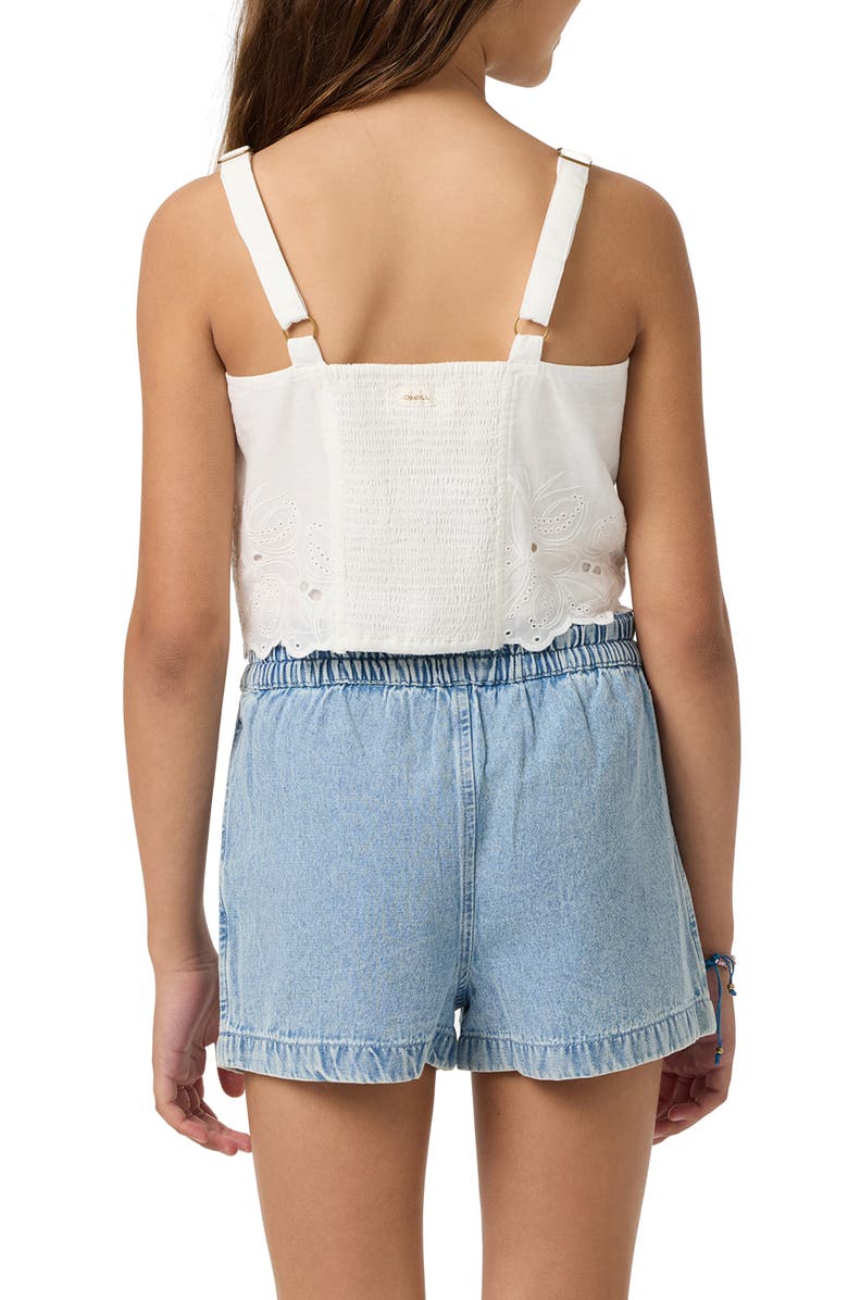 O'Neill Annalee Eyelet Cotton Button-Up Tank, Alternate, color, White