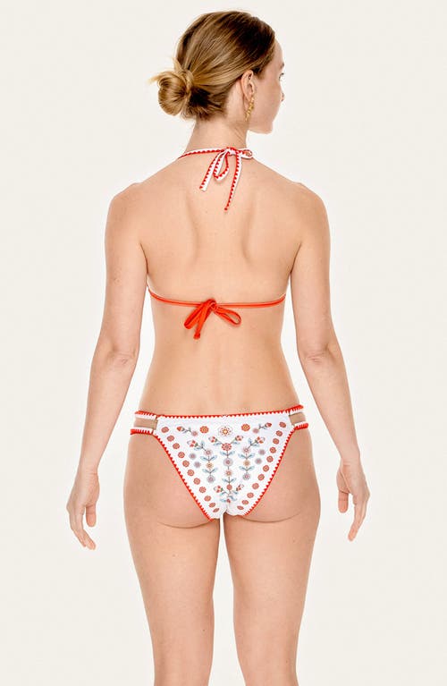 Jessie Zhao New York Red Garden Reversible Bikini Set In Orange