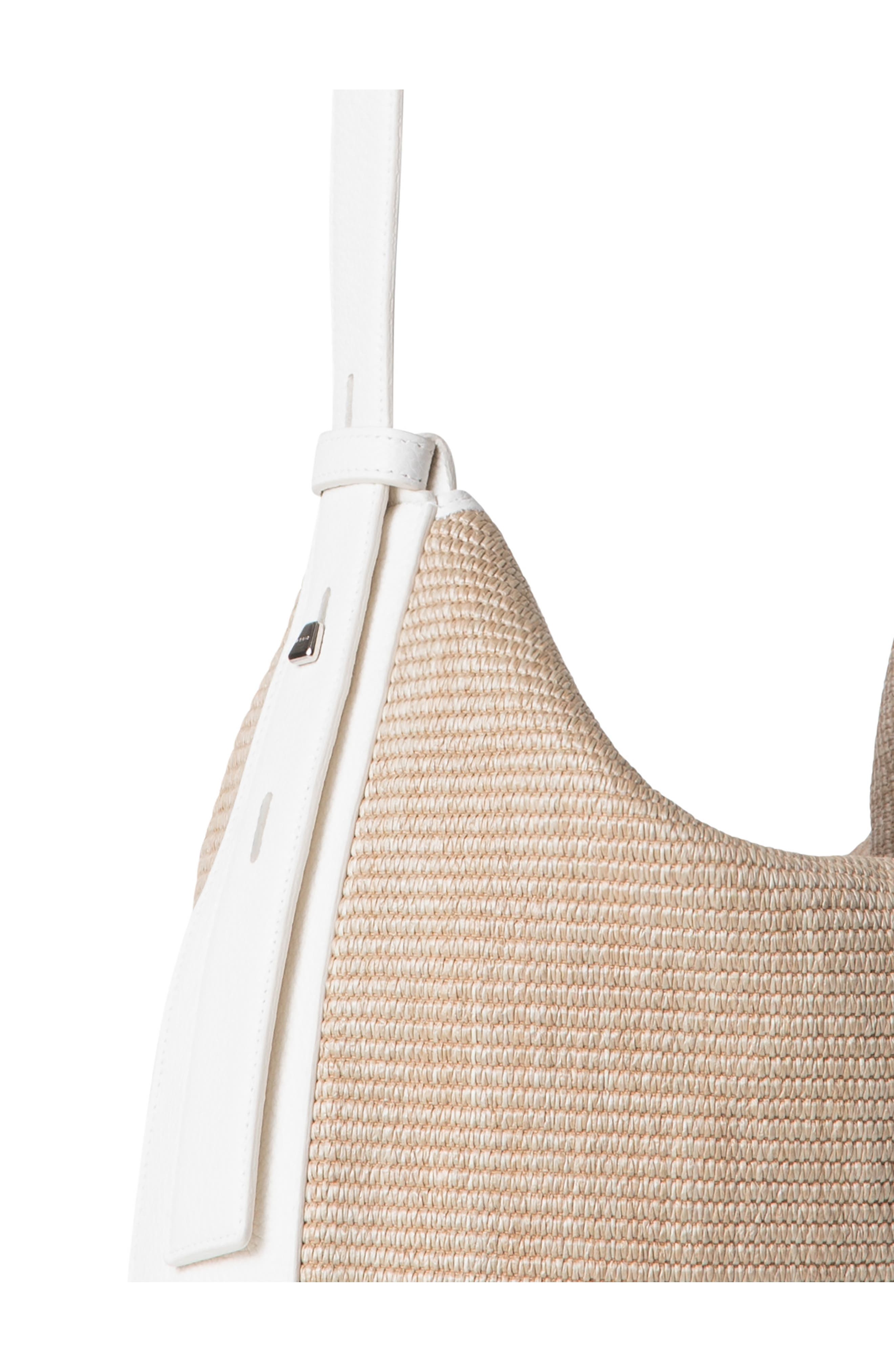 Akris Medium Anna Raffia Hobo Bag, Alternate, color, Nature/ White