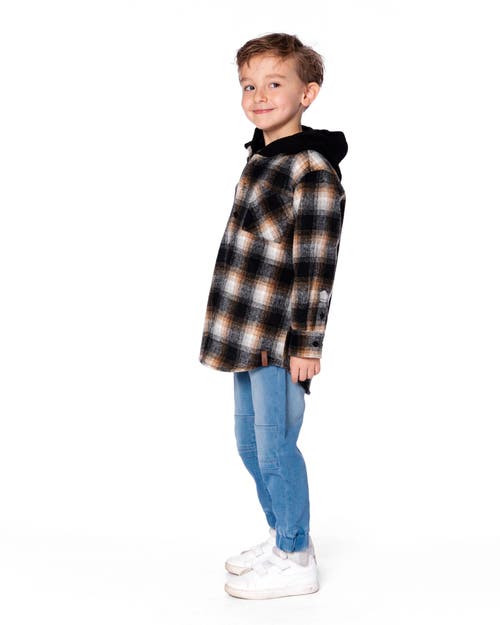 Deux Par Deux Hooded Polar Fleece Overshirt With Hood In Black