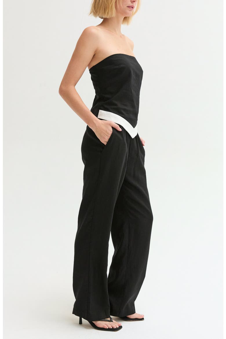 Easy Wear Linen Blend Pants, Alternate, color, Black