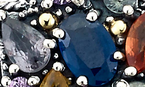 Samuel B. Sterling Silver & 18k Gold Multicolor Sapphire Hamsa Pendant In Metallic