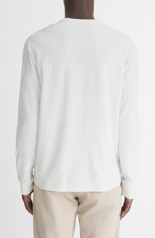 Vince Long Sleeve Crewneck Pocket Tee In Off White