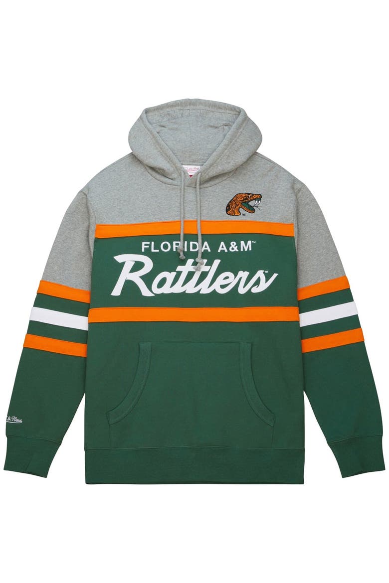 Men's Mitchell & Ness Green Florida A&M Rattlers Head Coach Pullover Hoodie, Alternate, color, Green