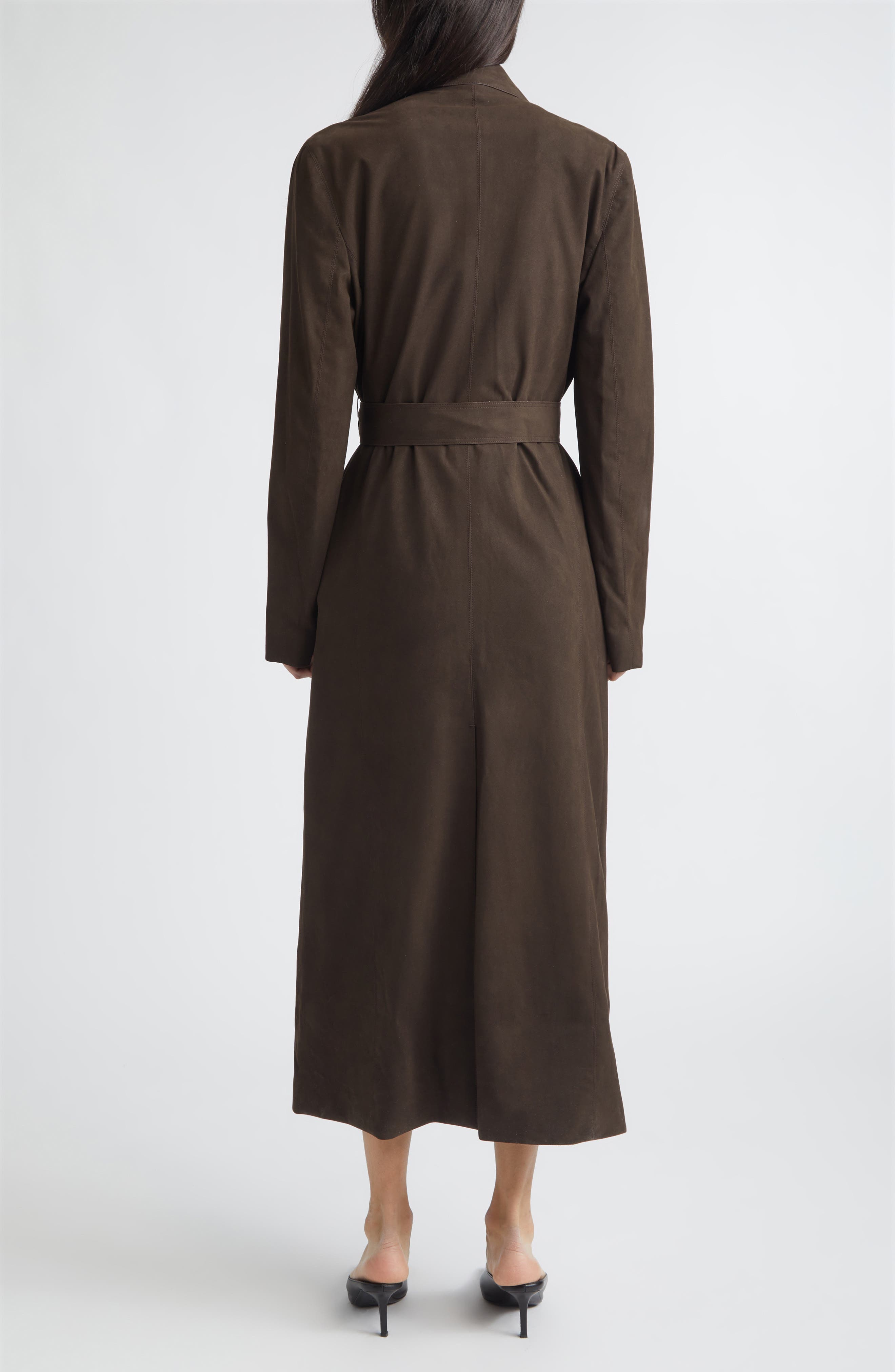 Cocoa Faux Suede Wrap Coat - image 2