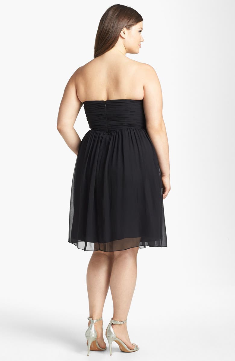 Donna Morgan 'Morgan' Strapless Silk Chiffon Dress, Alternate, color,