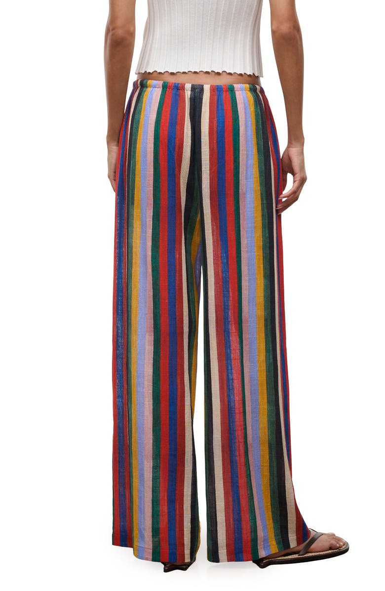 STAUD Mateo Stripe Cotton Drawstring Pants, Alternate, color, Artist Stripe