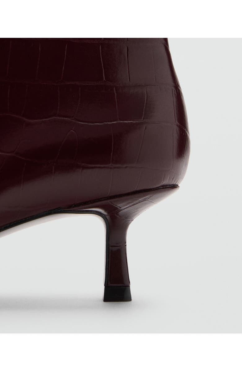 MANGO Croc-Embossed Ankle Boot, Alternate, color,