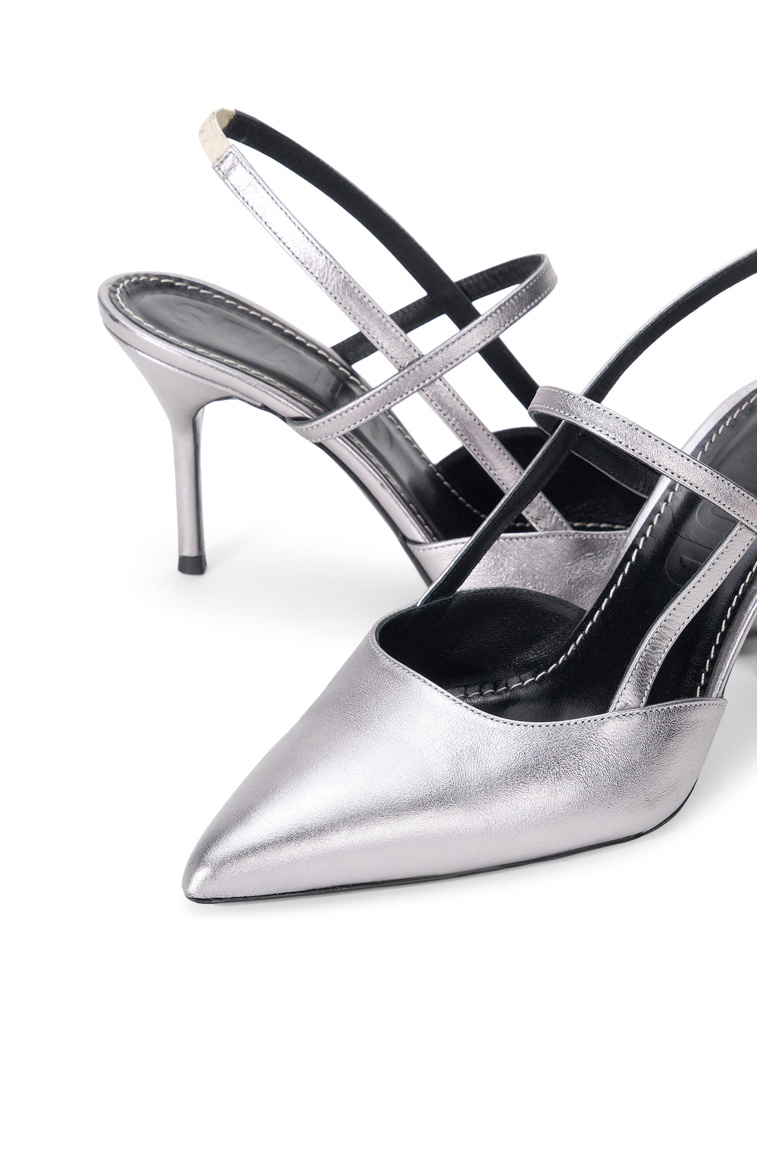STAUD Sebastian Slingback Sandal, Alternate, color, Pewter