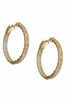 CZ by Kenneth Jay Lane Pavé Cubic Zirconia Inside Out Hoop Earrings