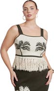 ELOQUII Fringe Crop Top