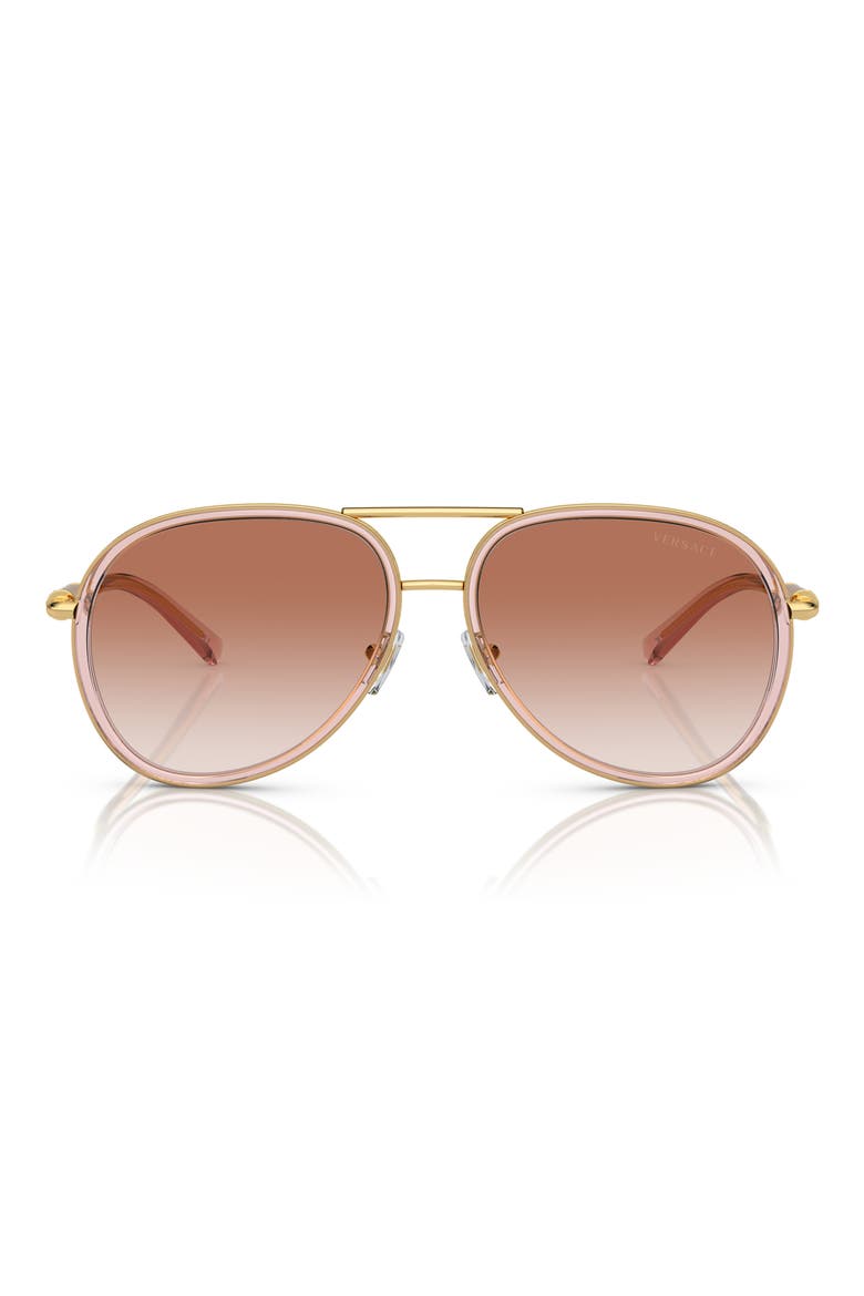60mm Pilot Sunglasses, Main, color, PINK GRAD