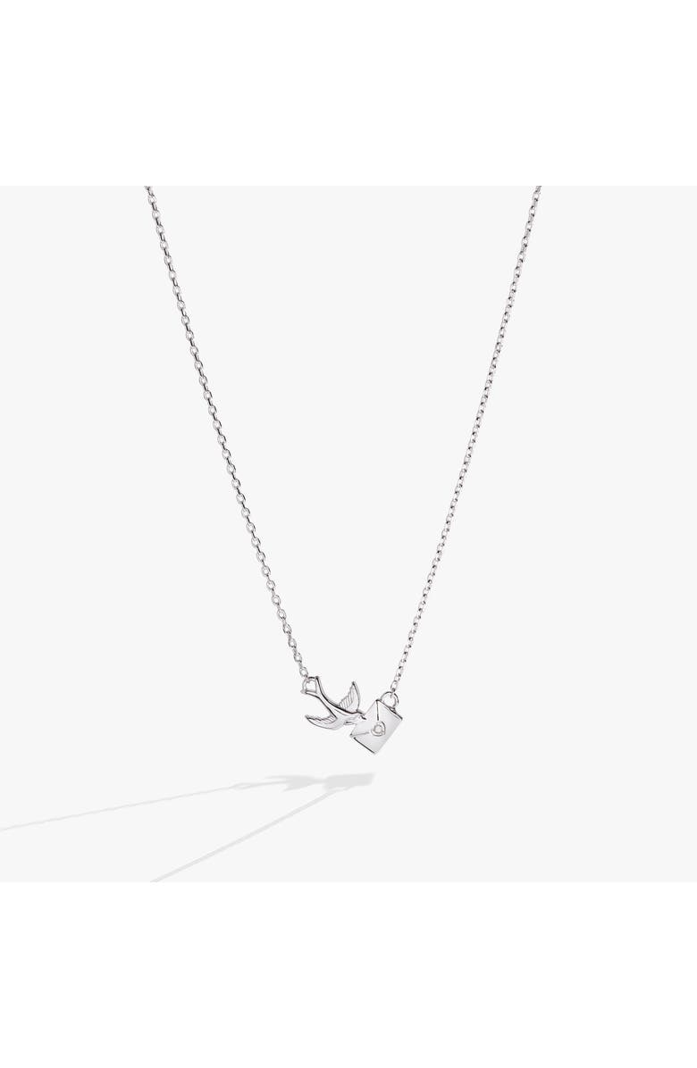 Alex and Ani Love Letter Inline Necklace, Main, color, Silver