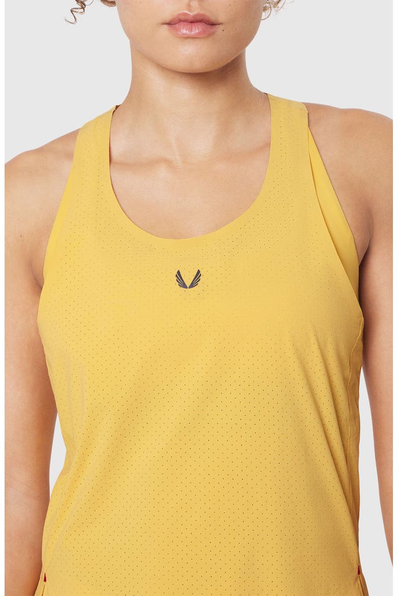 Aerotex Perforated Racerback Run Tank, Alternate, color, Amber