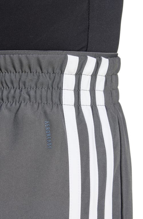 Adidas Originals Pacer High Waist Knit Shorts In Grey/white