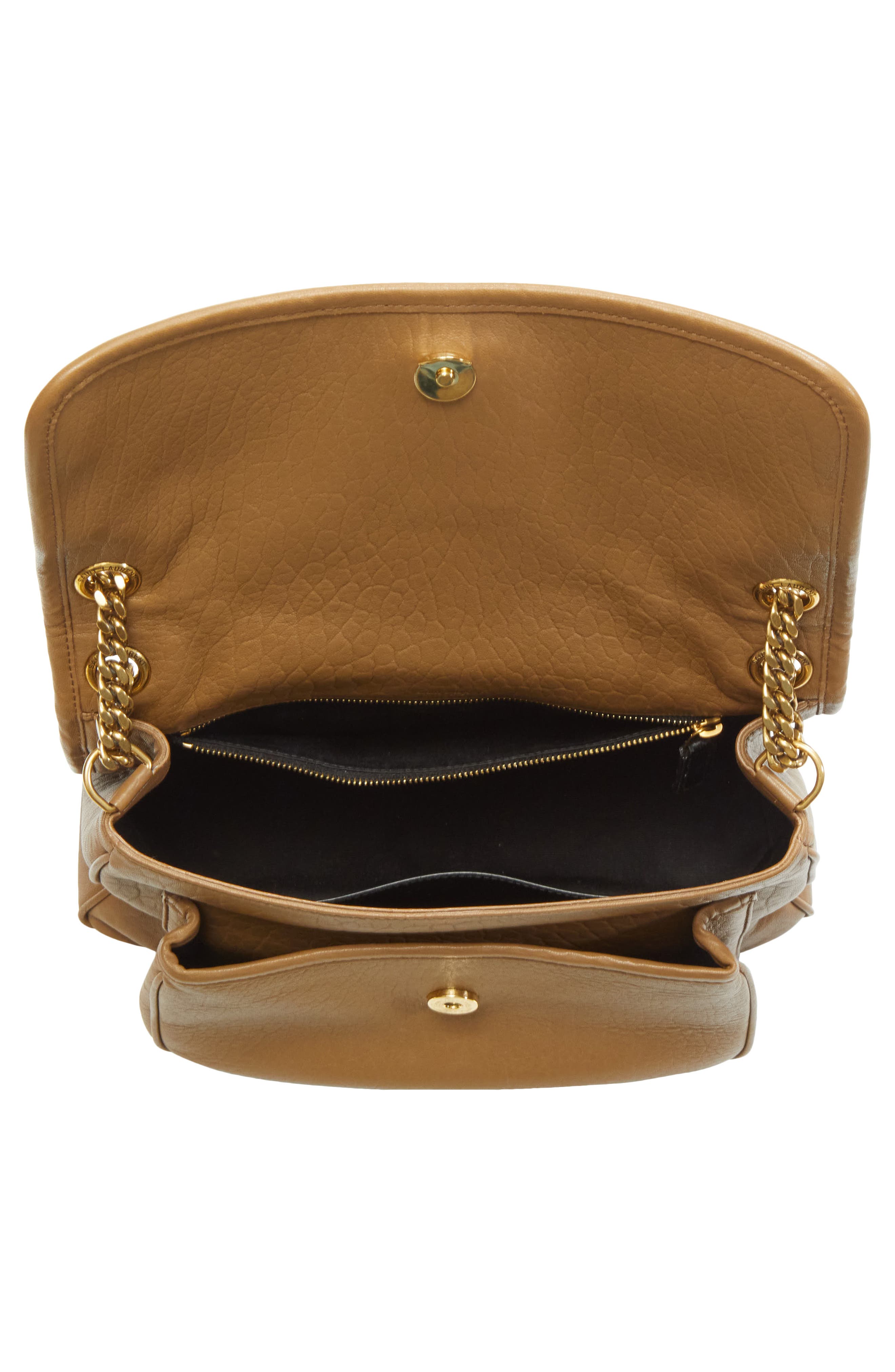 Saint Laurent Medium Niki Leather Shoulder Bag, Alternate, color, Dark Cork