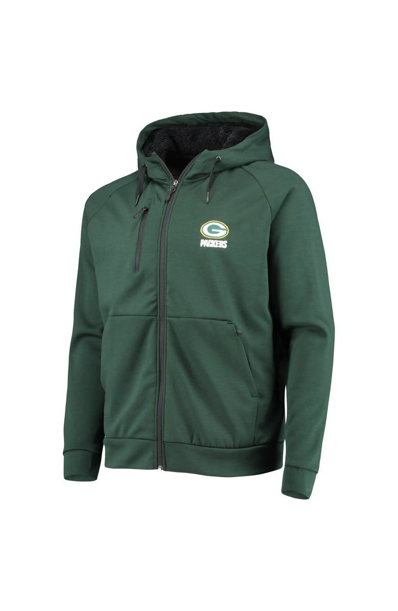 DUNBROOKE Men's Dunbrooke Green Green Bay Packers Shag Tri-Blend Full-Zip Raglan Hoodie, Alternate, color, Green