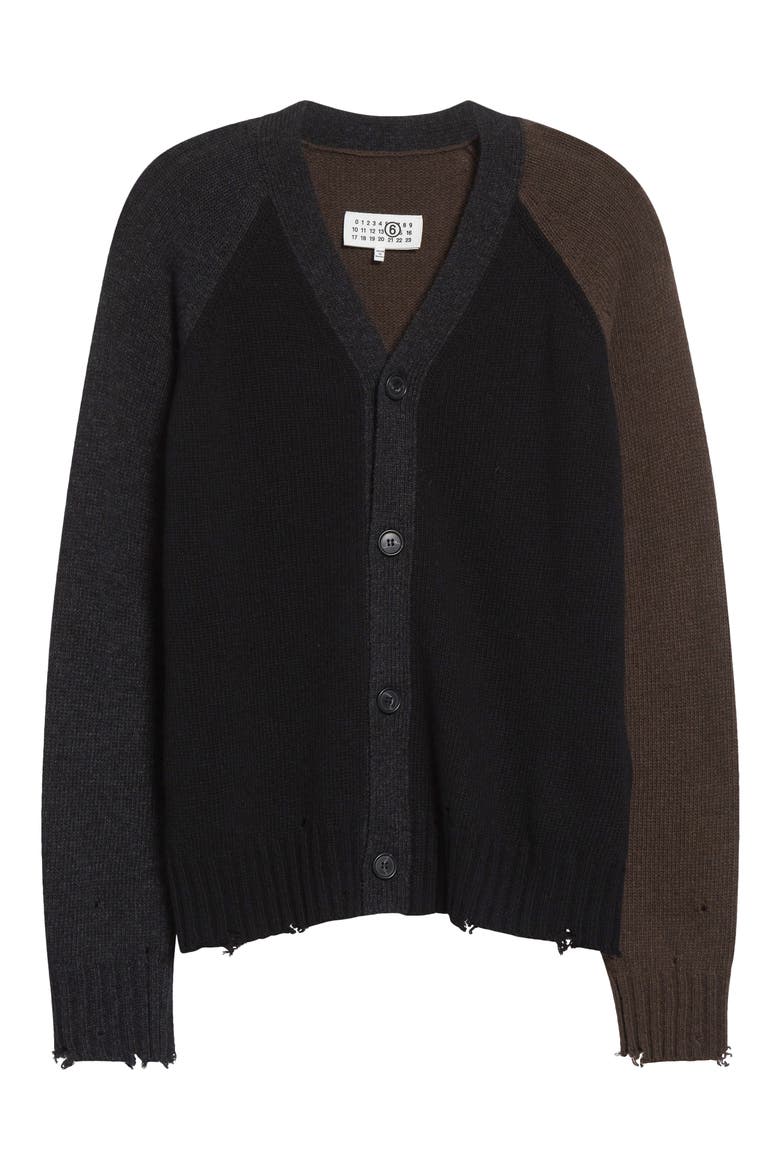 Distressed Wool Blend Cardigan, Alternate, color, COLOR BLOCK