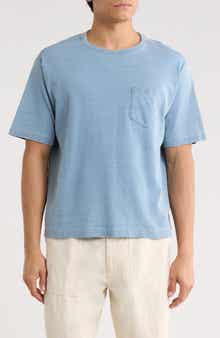 BUCK MASON Indigo Dipped Yuma Cotton Blend T-Shirt
