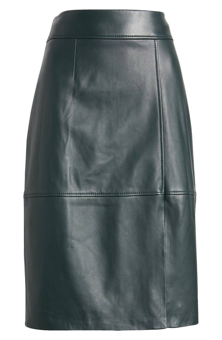 BOSS Setora Leather Pencil Skirt, Alternate, color, 