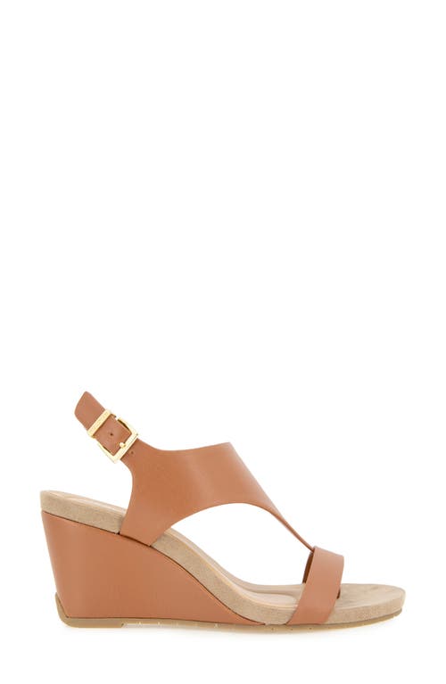 Reaction Kenneth Cole Greatly Platform Wedge Sandal In Luggage