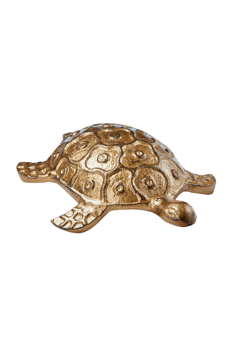 Turtle Garden Decor Antique Brass Aluminum Spring, Main, color, Gold