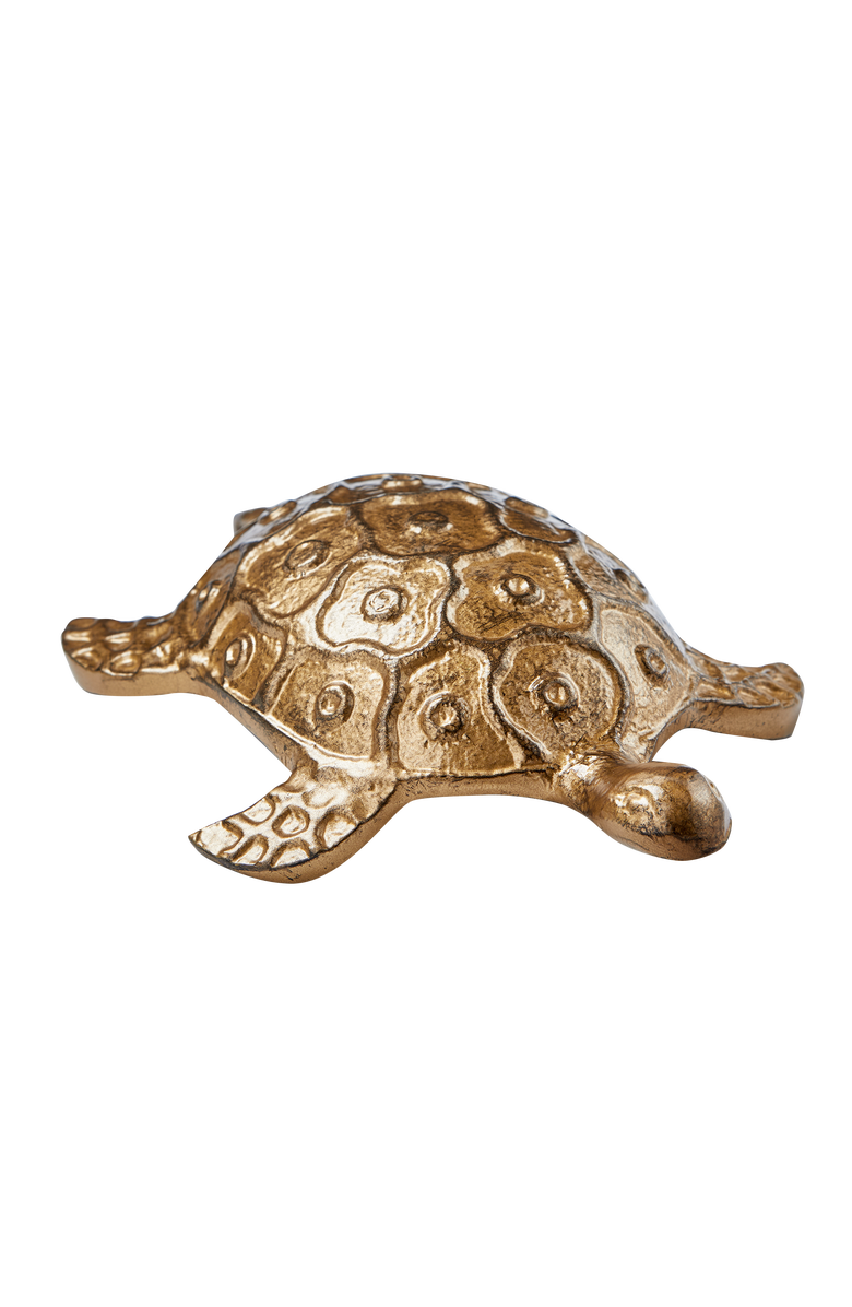 tag Turtle Garden Decor Antique Brass Aluminum Spring, Main, color, Gold