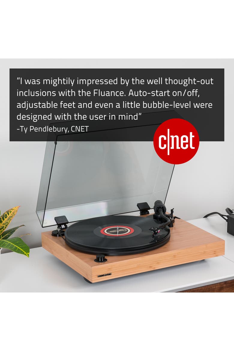 Reference High Fidelity Vinyl Turntable Record Player Ortofon Cartridge, Alternate, color, Bamboo