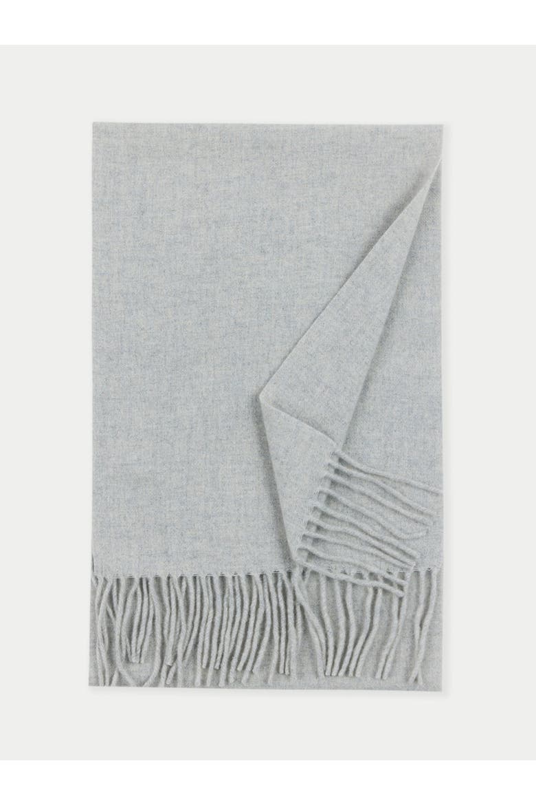 Cashmere Fringed Scarf, Alternate, color, dawn blue