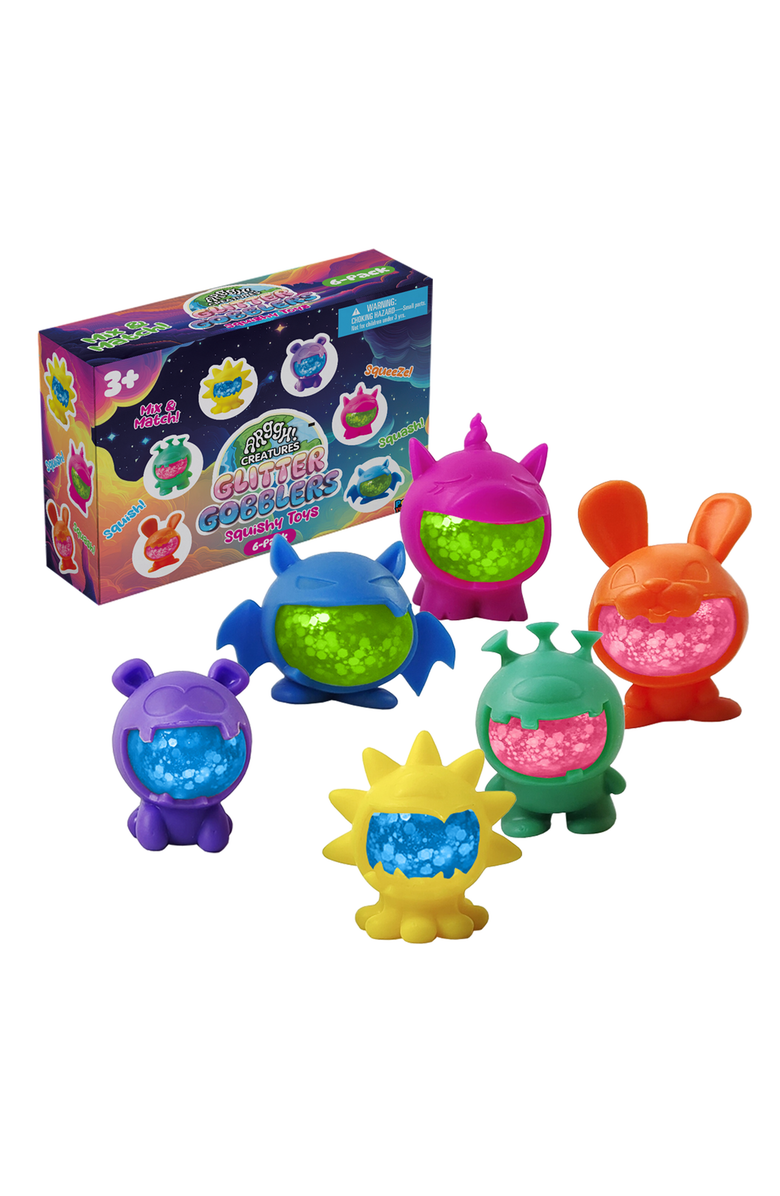 Power Your Fun Glitter Gobblers Blind Box Squishy Toys 6 Pack, Main, color, Multi Color