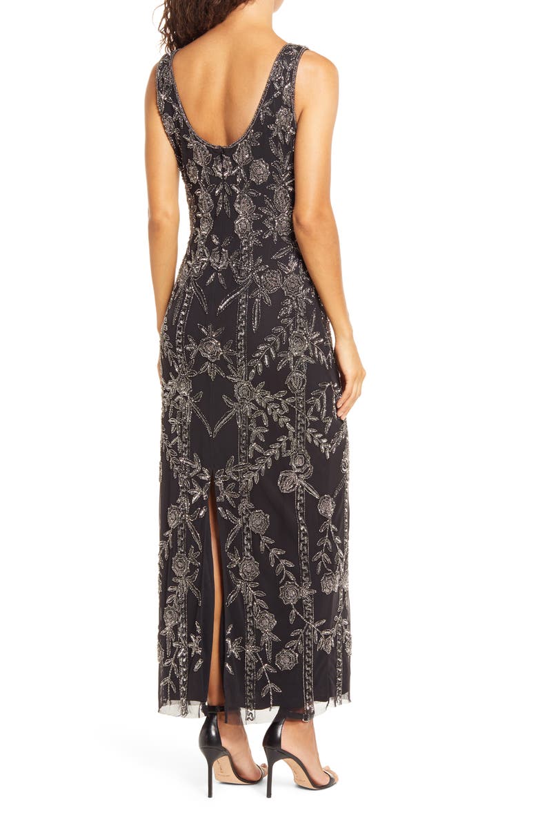 Pisarro Nights Beaded Mesh Gown, Alternate, color,