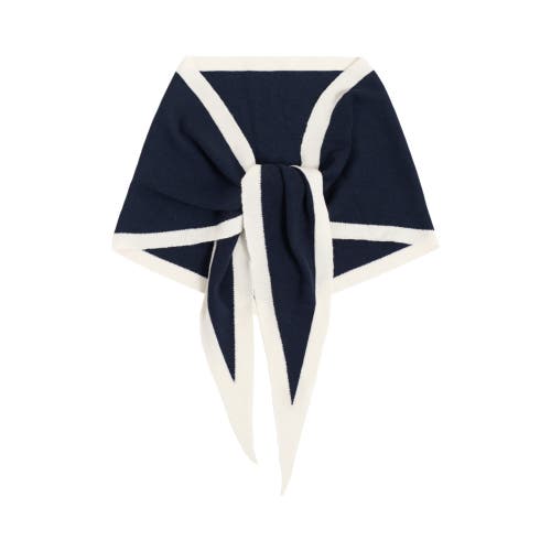 Lost Pattern Nyc "triangle Frame" Cashmere Triangle Scarf In Blue