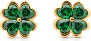 Seven Saints Peridot Clover Pave Stud Earrings