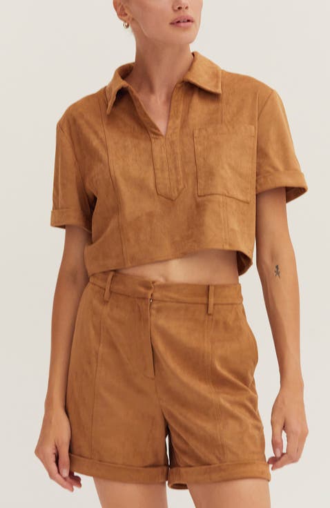 Suede Cropped Shirt