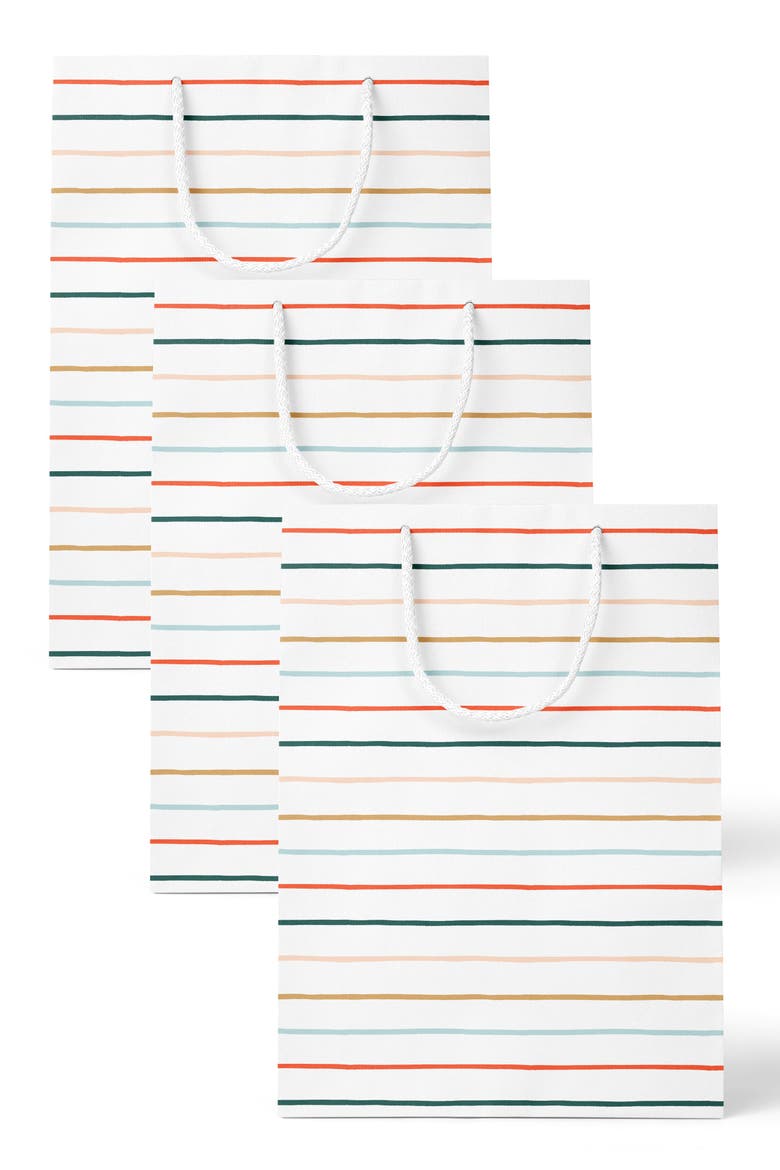 Stripes Gift Bag Set of 3, Main, color, Colorful Stripes