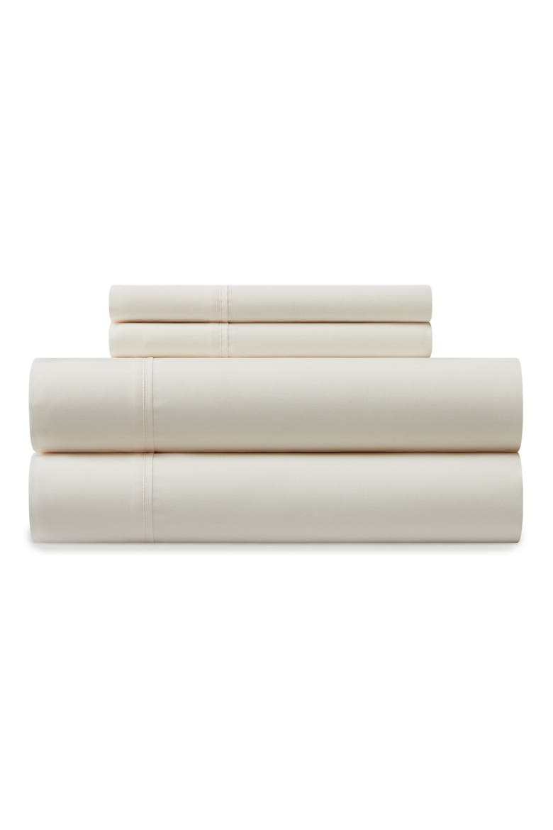 Ashton Solid Pipe Trim 4-Piece Sheet Set - King Size, Main, color, BEIGE