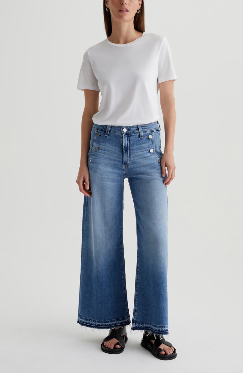 AG Dania Raw Hem Palazzo Wide Leg Jeans, Alternate, color,