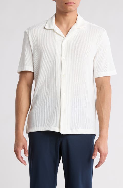 Textured Knit Camp Shirt
