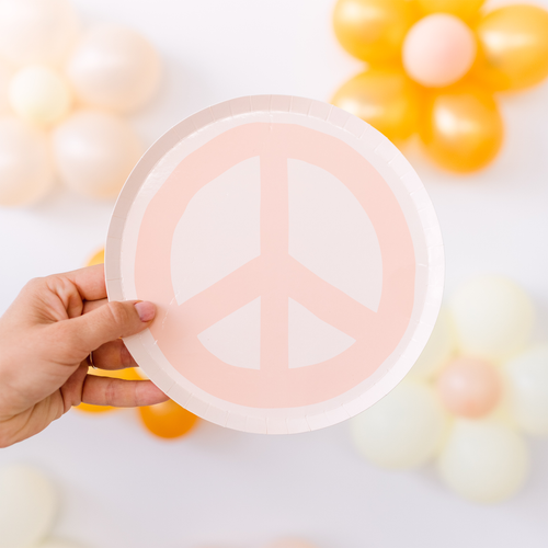 Jollity & Co Peace & Love Peace Dessert Plates In Assorted Pre-pack