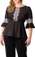 Kiyonna Chateau Lace Peplum Top